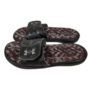 Under Armour Slides Sandals Black & Gray Youth Size 4Y Boys